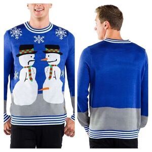 Tipsy Elves Snowman Nose Thief Ugly Christmas Sweater Naughty Holiday Size XL
